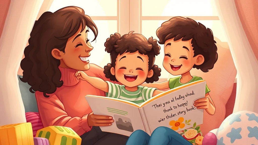 A child happily holds and reads a custom-illustrated storybook, symbolizing learning and adventure.