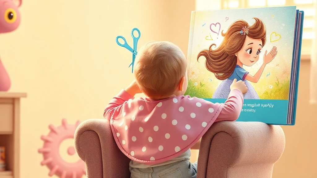 Une maman sourit à son enfant qui porte un joli bandeau alors qu'il s'apprête pour sa première coupe de cheveux.