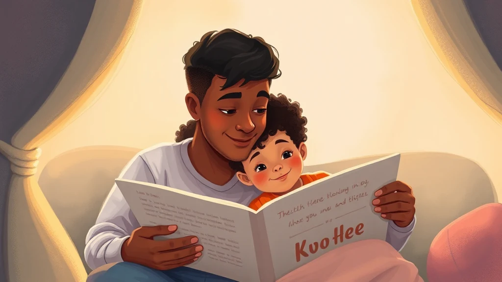 A mother and child reading a personalized book together, illustrating a moment of emotional connection and security.