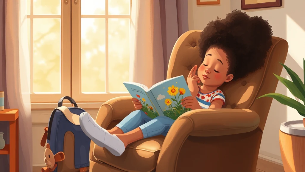 A happy child is shown holding a beautifully illustrated, personalized book symbolizing comfort during big changes.